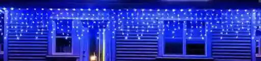 Alumbrado Luces Lluvia Tono Azul Led Con Continuidad 3m 96 Bombillos 110v 60hz Decoracion Navidad Exterior Mirador Balcon Ventana