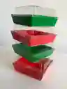 Cajas Laminadas 11 X 12 Cms X6 Cms Rojas O Verdes Con Tapa Plástica, Cajas Para Alimentos