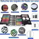 Kit/set De Arte Dibujo Maletin Metalico 145 Piezas Niño Colores