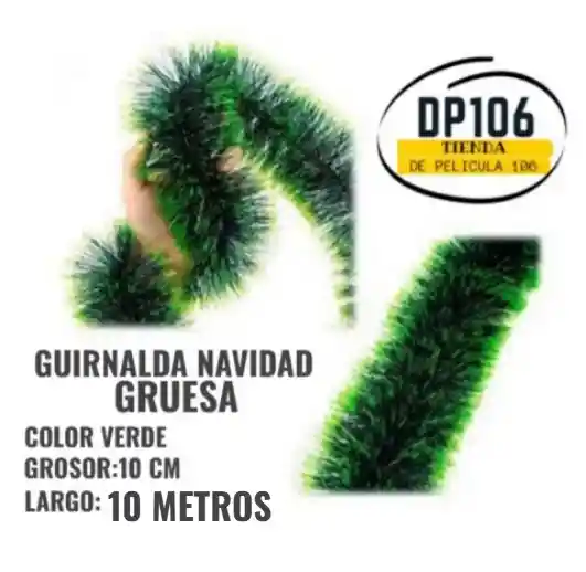 Guirnalda Verde Gruesa Navidad X 10 Metros Decoracion