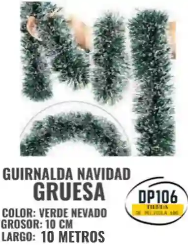 Guirnalda Verde Nevado Gruesa Navidad X 10 Metros Decoracion