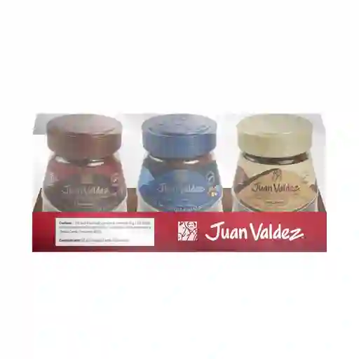Juan Valdez Café Liofilizado Incluye 3 Sabores Chocolate, Avellana, Vainilla Y Canela 3 Unidades / 95 G