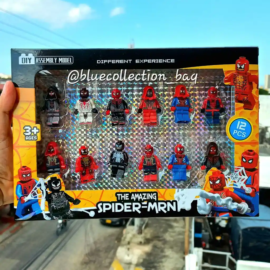 Set Spiderman X12 Figuras Tipo Lego 5 Cms