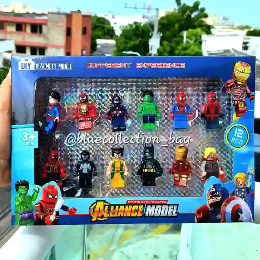 Set Avengers/dc X12 Figuras Tipo Lego 5cms