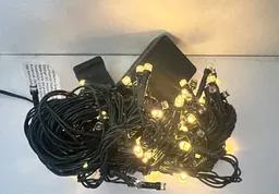 Luces Led De Navidad 100 Bombillos Luz Cálida Cable Verde