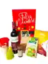 Ancheta Cosecha Navideña Con Vino, Vela Y Mas Delicias Para Compartir - Regalo De Navidad - Ancheta Regalo Familiar O Empresarial