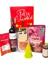 Ancheta Aromas De Navidad Con Vela Navideña, Vino Y Mas - Regalo De Navidad - Ancheta Regalo Familiar O Empresarial