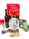 Ancheta Recuerdos De Navidad Con Vino, Galletas Y Tapas De Queso - Regalo De Navidad - Ancheta Regalo Familiar O Empresarial