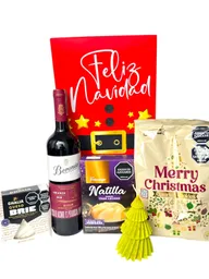 Ancheta Dulce Tradicion Con Vino, Natilla Y Galletas - Regalo De Navidad - Ancheta Regalo Familiar O Empresarial
