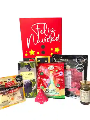 Ancheta Detalles Feliz Navidad Con Cafe, Chocolates Y Vino - Regalo De Navidad - Ancheta Regalo Familiar O Empresarial