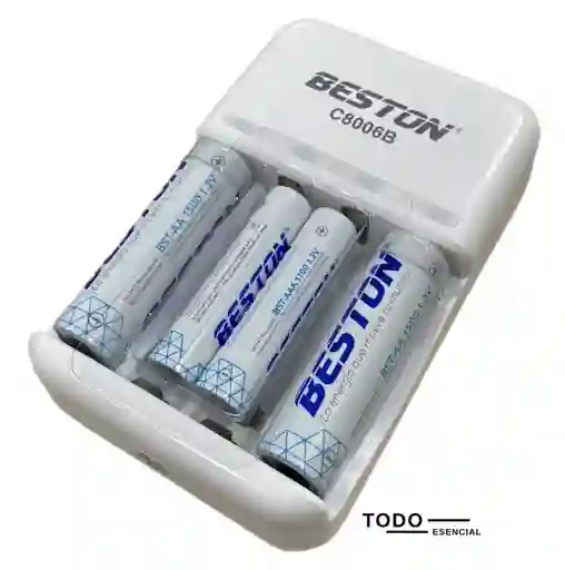 Cargador De Pilas Con Pilas Beston Recargable Mixta Aa Y Aaa