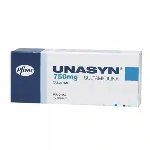 Pfizer Unasyn Sultamicilina 750 Mg 10 Tabletas 