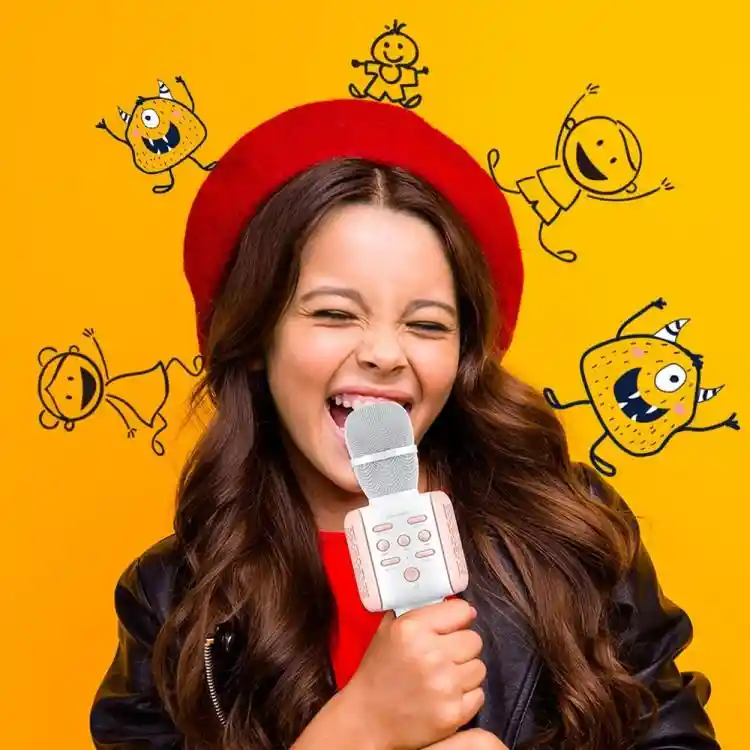 Micrófono Karaoke Portátil Bluetooth Para Música 858