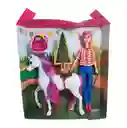 Muñeca Jinete Con Caballo Juguete Niñas