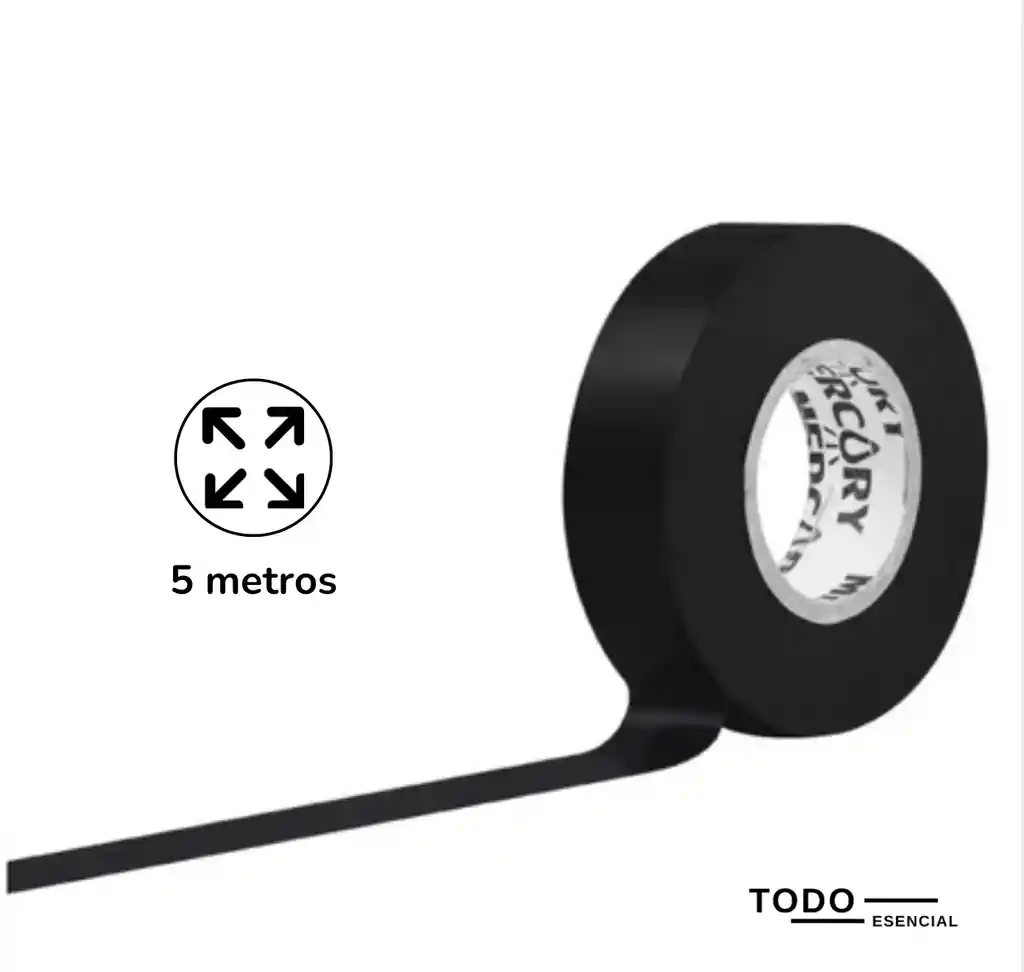 Cinta Aislante Eléctrica Negra 5m