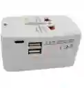 Adaptador Universal De Viaje Con 2 Puertos Usb + Tipo C – 3000w Y Protección Segura
