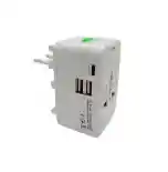 Adaptador Universal De Viaje Con 2 Puertos Usb + Tipo C – 3000w Y Protección Segura