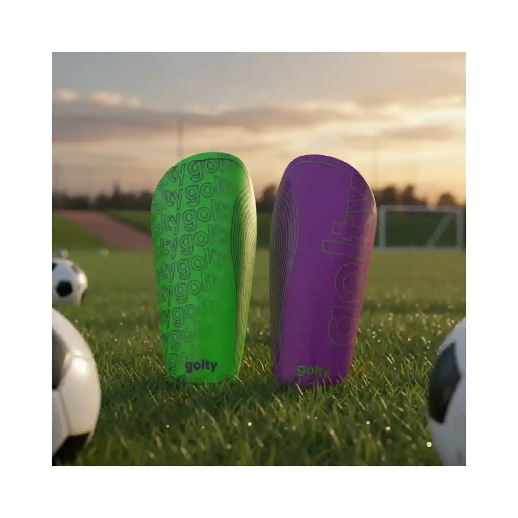 Canilleras De Fútbol Golty Premier/ Verde - Morado