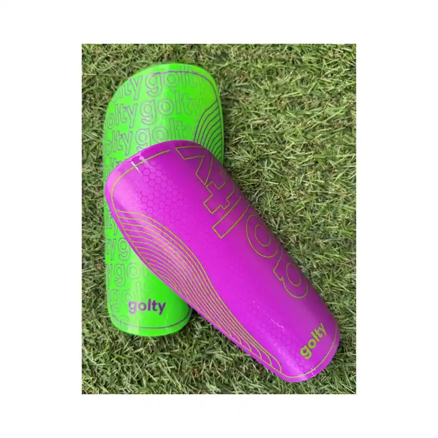 Canilleras De Fútbol Golty Premier/ Verde - Morado