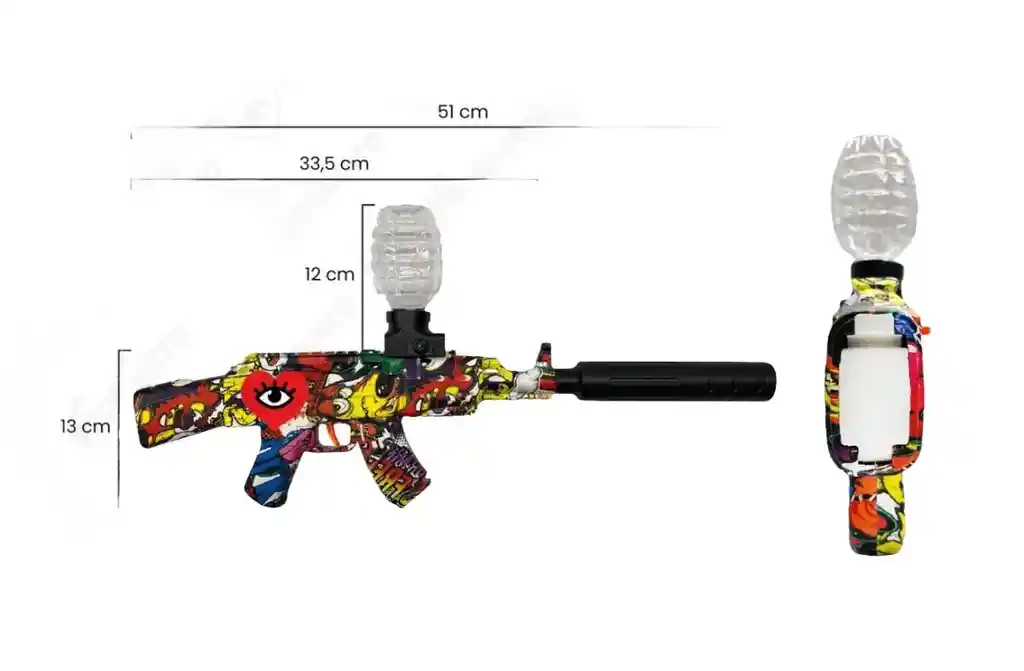 Fusil Lanzador Orvis Hidrogel Ak 47 Juguete Niños Automático Recargable