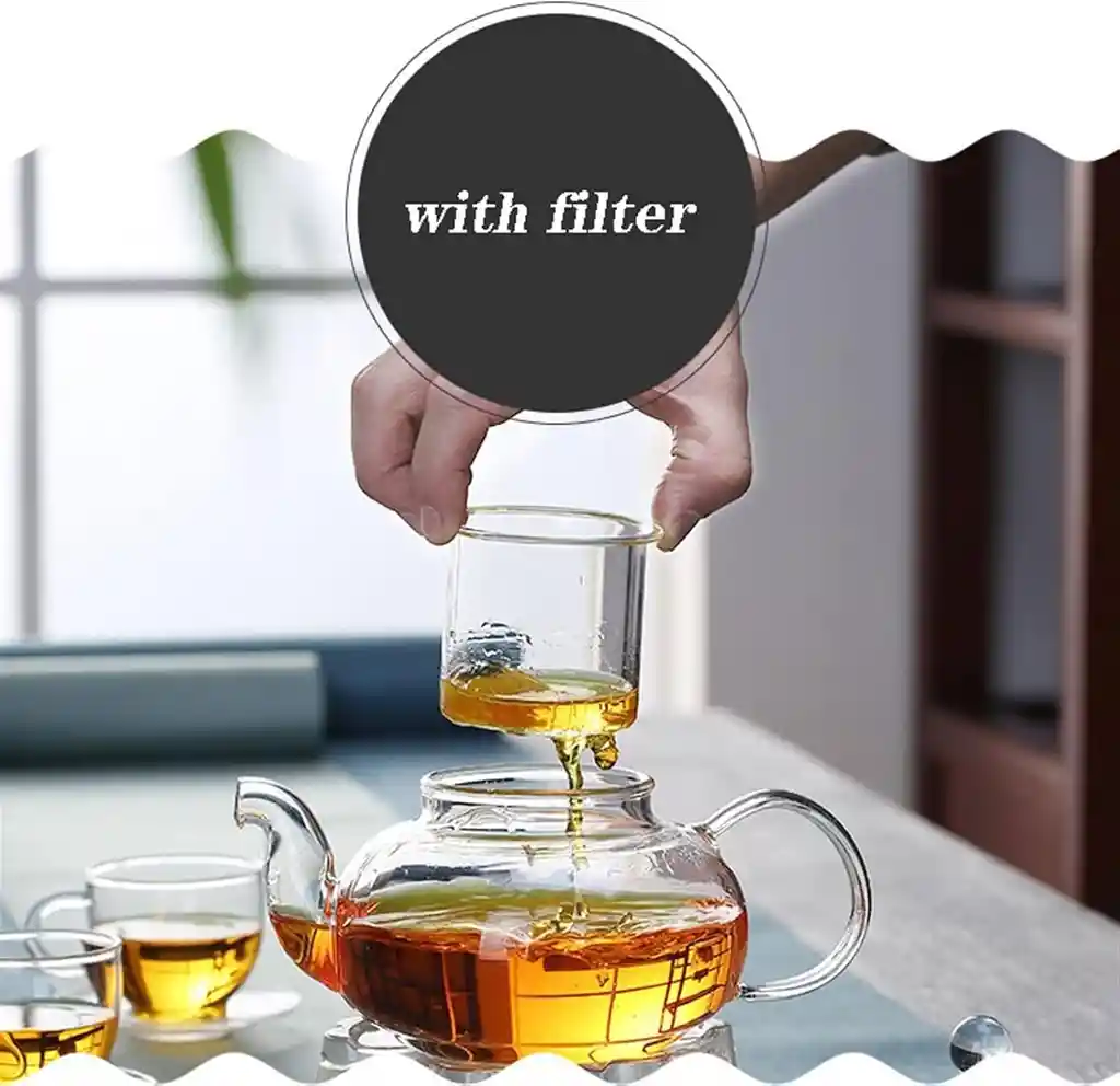 Tetera De Vidrio Gruezo Resistente Al Calor De Vidrio De Alto Borocilicato