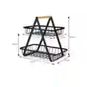 Organizador De Cocina Metálico Frutero Y Alimentos 2 Pisos - Negro