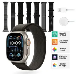 Smartwatch H9 Ultra Plus 49mm 7 Correas Nfc, Amoled, Bluetooth Negro