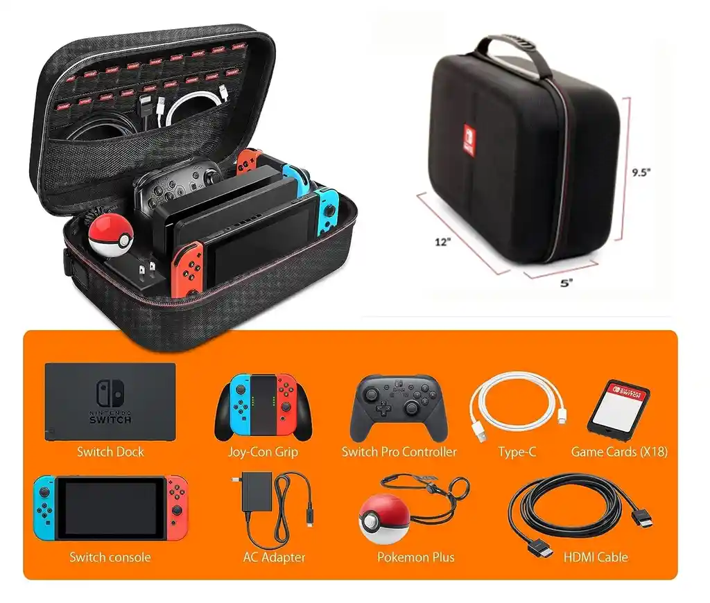 Maleta Viajera Negra Compatible Switch/ Switch Oled