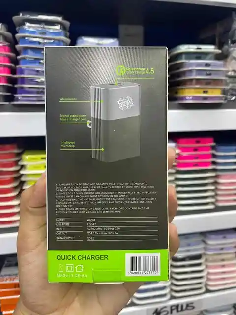 Cargador V8 | Wiigo | Qualcomm Quick Charge 4.5 | 18w | Cargador Completo