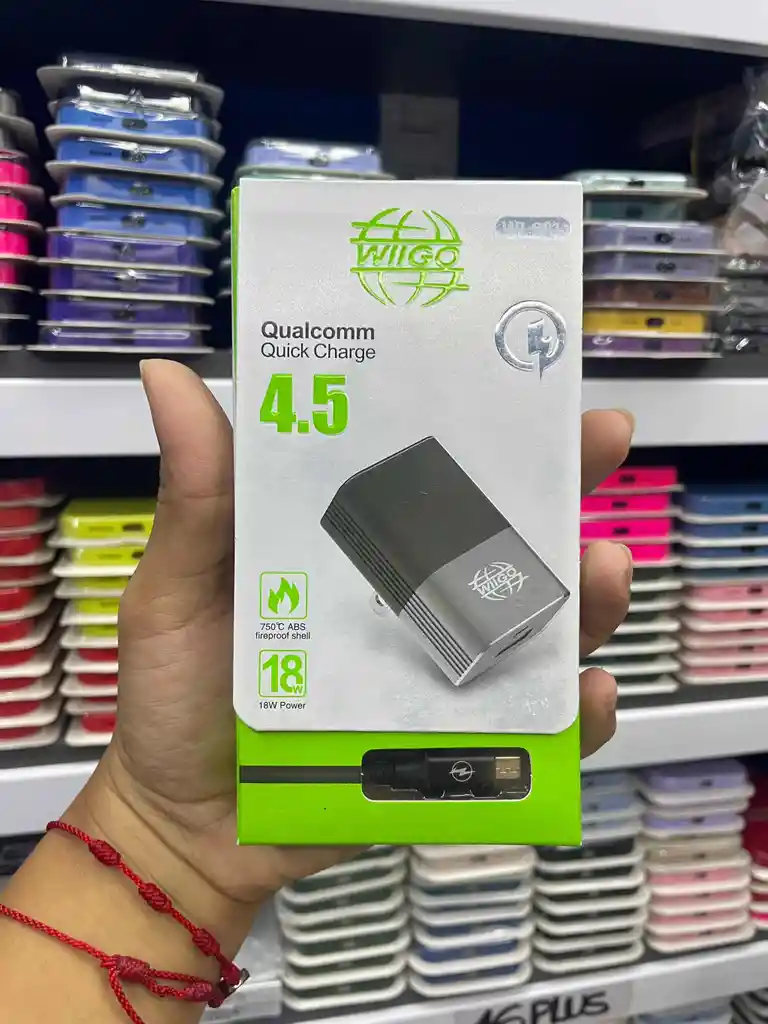 Cargador V8 | Wiigo | Qualcomm Quick Charge 4.5 | 18w | Cargador Completo