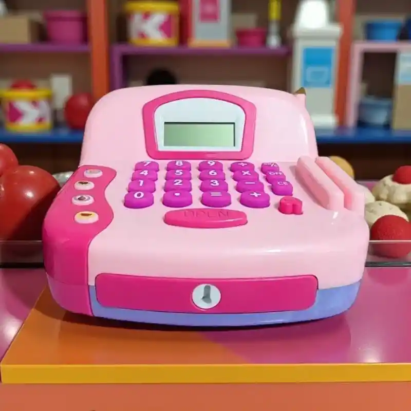 Caja Registradora Compras De Juguete Para Niña Con Luz, Sonido Y Microfono