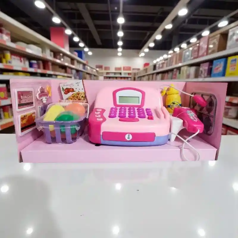 Caja Registradora Compras De Juguete Para Niña Con Luz, Sonido Y Microfono