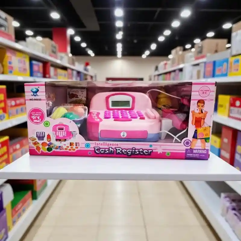 Caja Registradora Compras De Juguete Para Niña Con Luz, Sonido Y Microfono