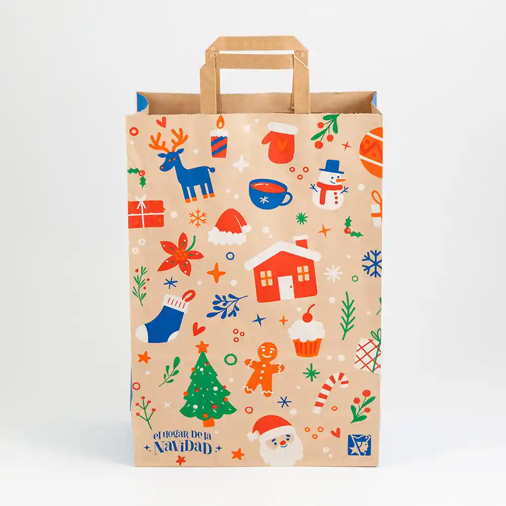 Bolsa De Papel Navideña Mediana