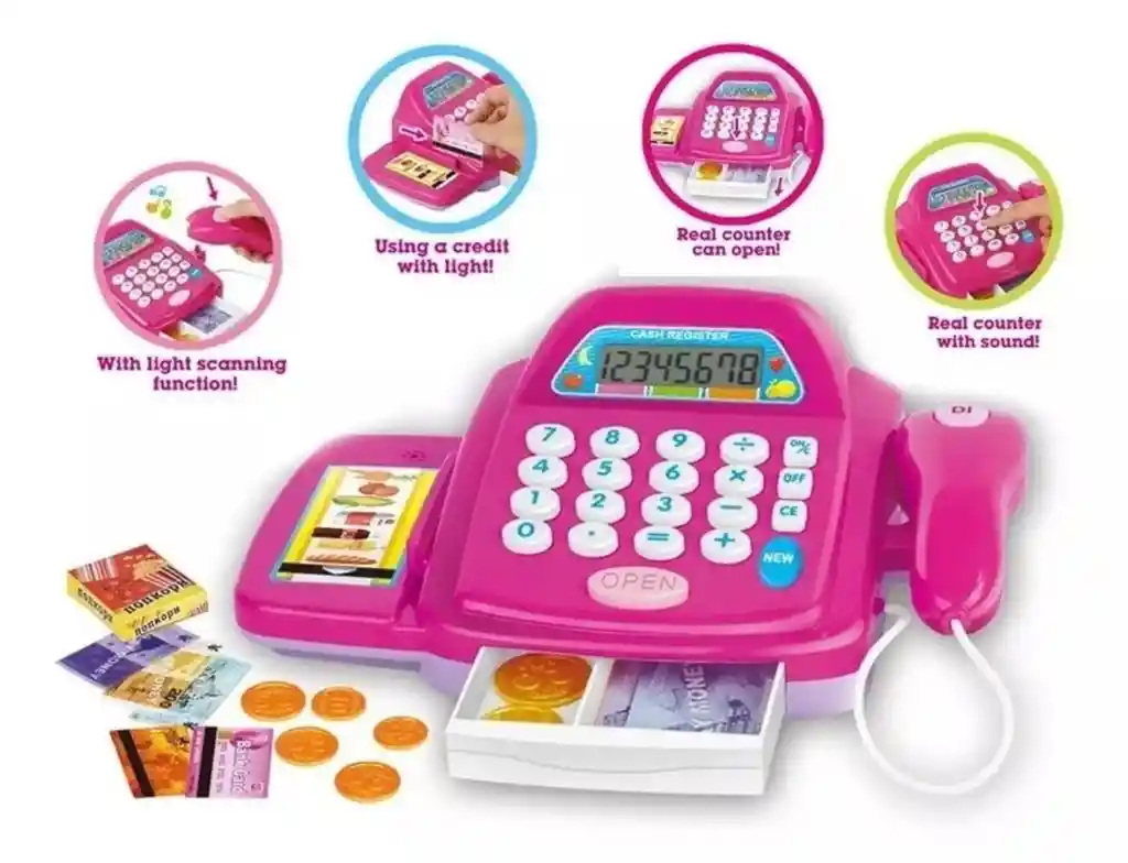 Caja Registradora Juguete Niña Grande Dinero Mini Mercado
