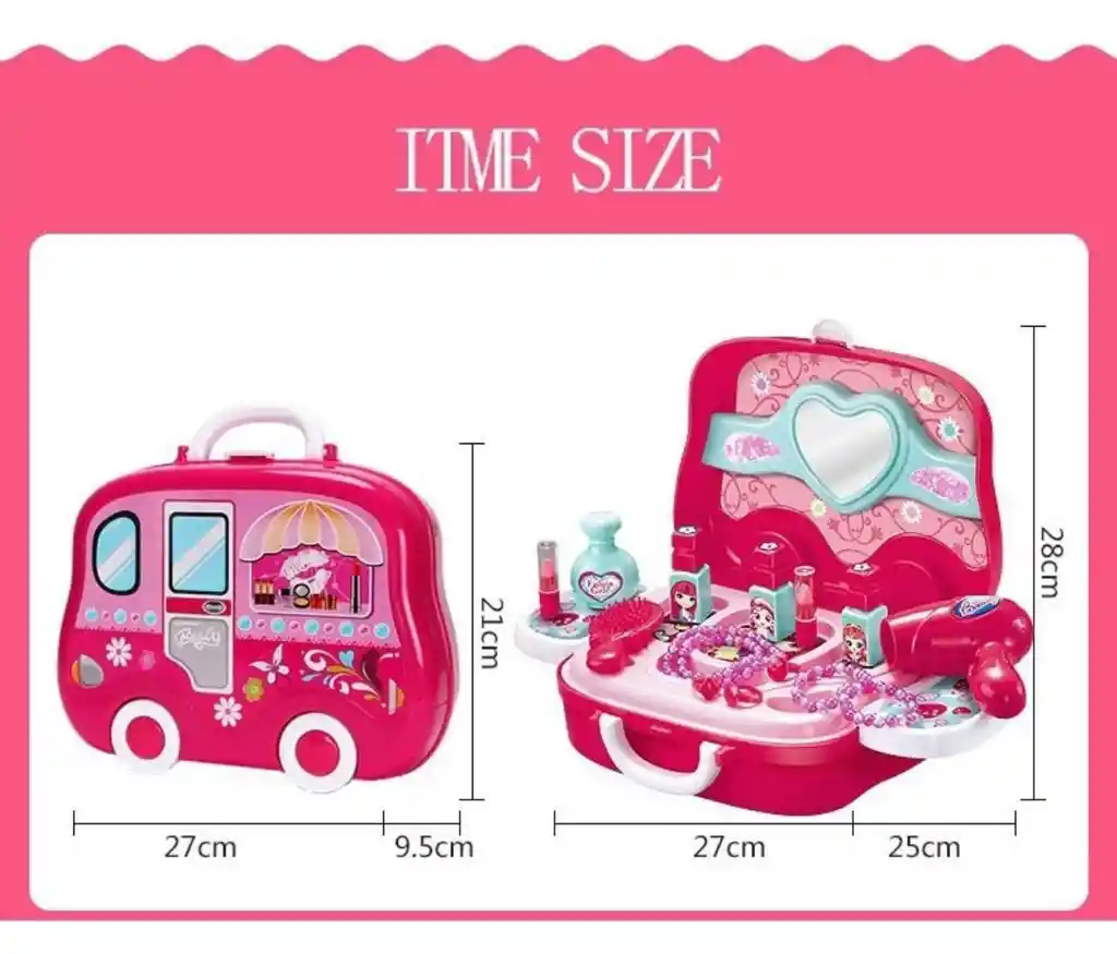 Tocador Princesas En Maleta Portable Con Accesorios