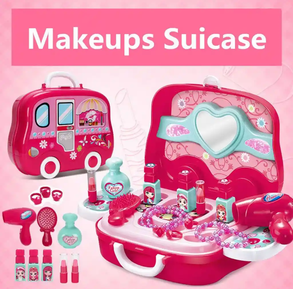 Tocador Princesas En Maleta Portable Con Accesorios