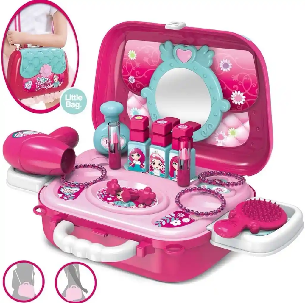 Set Tocador Maleta Portátil Para Niña Juguete De Lujo