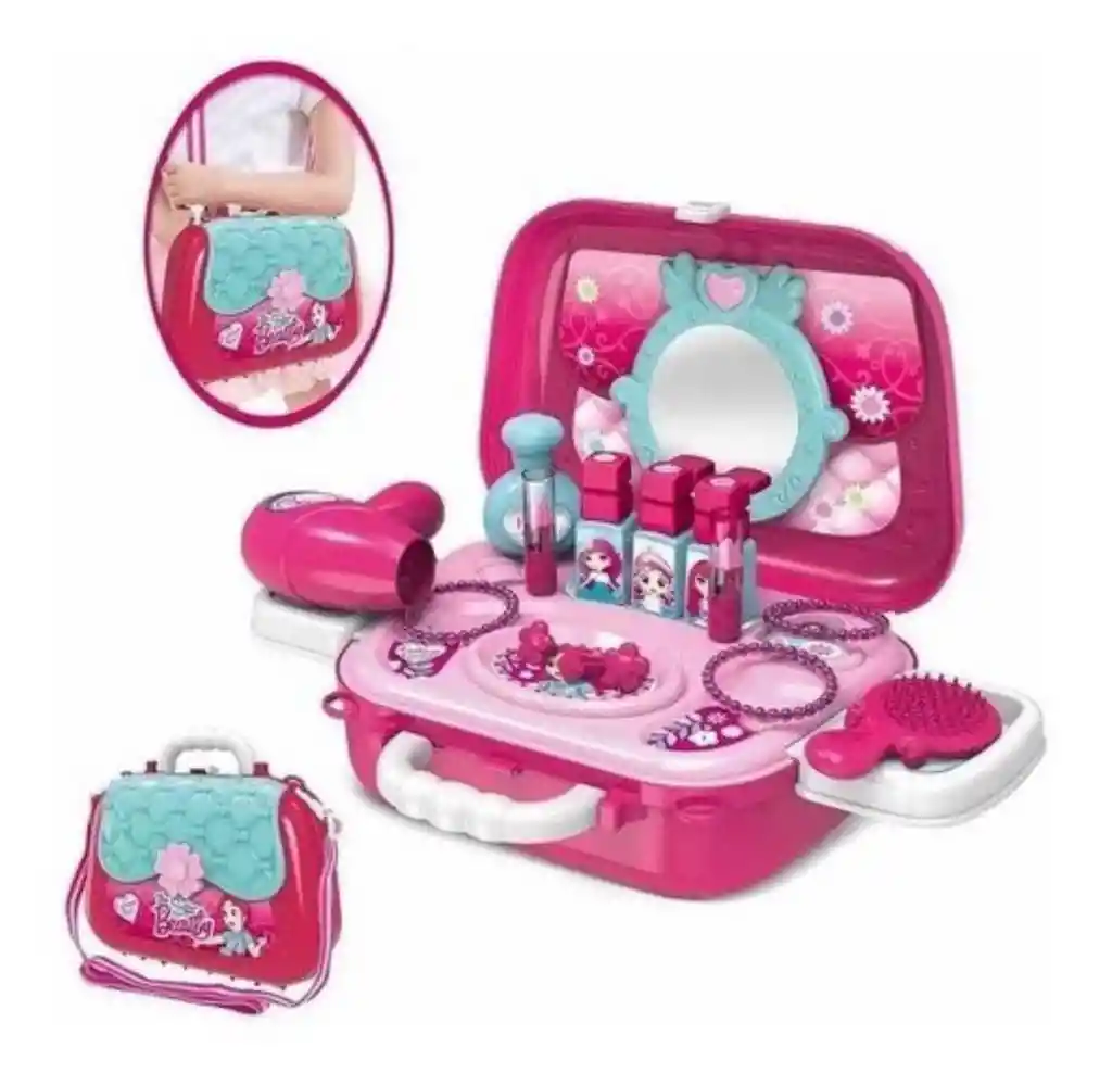 Set Tocador Maleta Portátil Para Niña Juguete De Lujo
