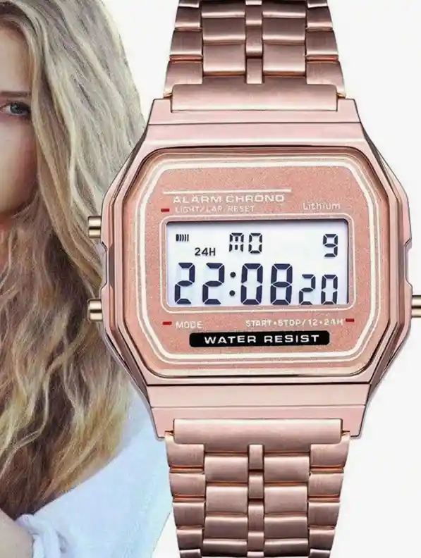 Reloj De Mujer Rosa Gold Oro Resistente