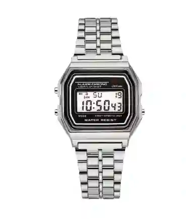Reloj Unisex Plateado Resistente