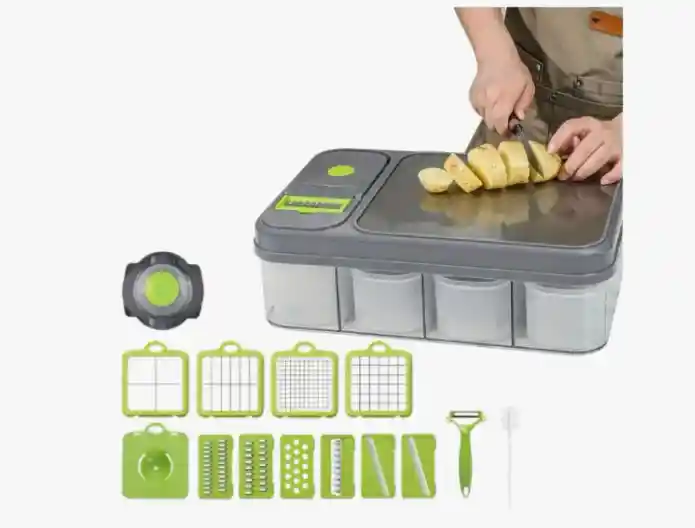 Picador De Verduras Mandolina 28 En 1 Estación Preparación