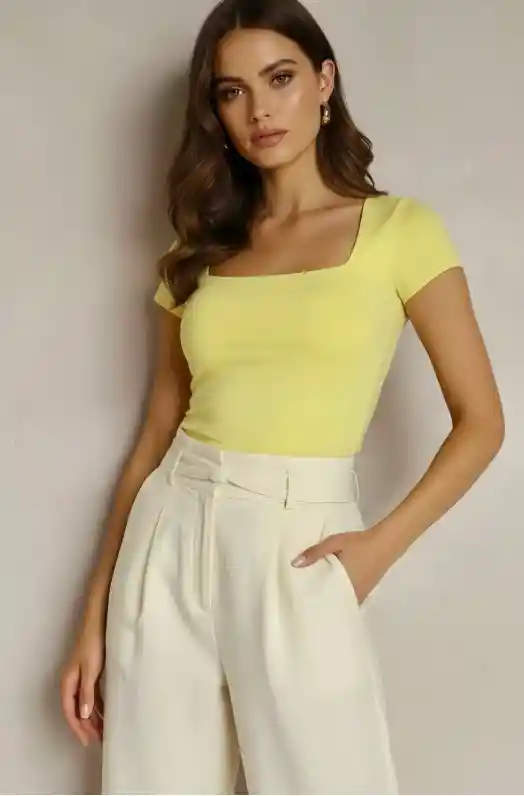 Body Cuadrado Talla S/m Amarillo