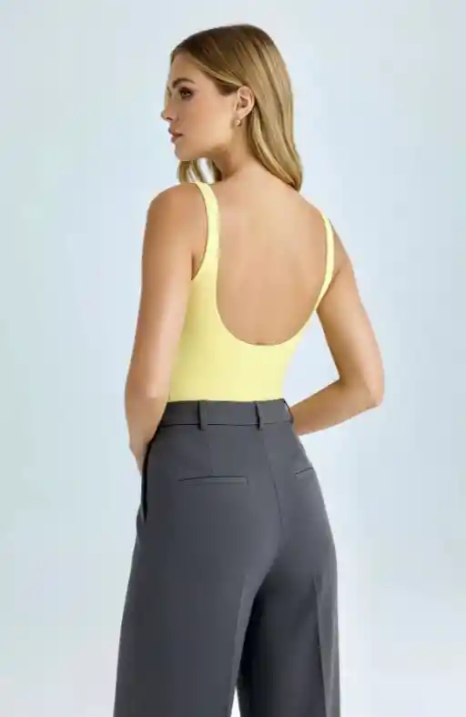 Body Escote Talla S/m Amarillo