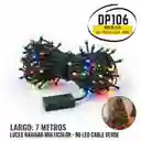 Luces De Navidad Multicolor 90 Led Cable Verde 7 Metros