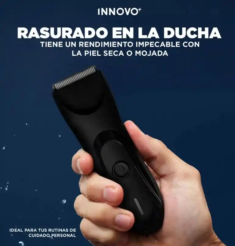 Rasuradora Eléctrica Waterproof Base Carga 4 Peines Grooming Negro