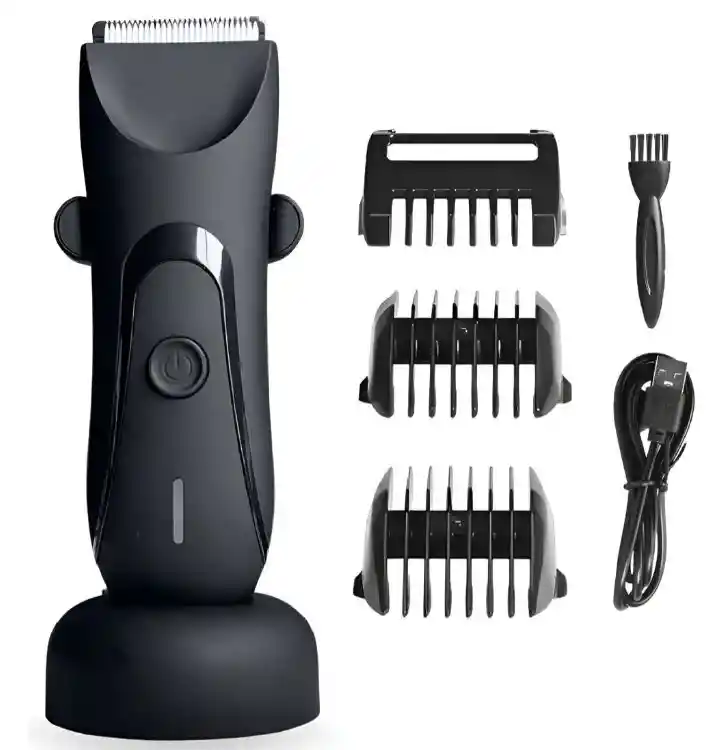 Rasuradora Eléctrica Waterproof Base Carga 4 Peines Grooming Negro