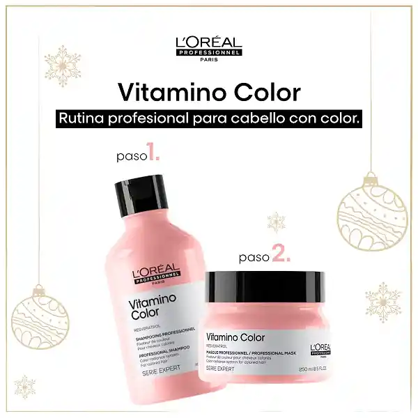 Pack Navidad Vitamino Color Loreal Professionnel 2025 (shampoo 300ml + Mascarilla 250ml)