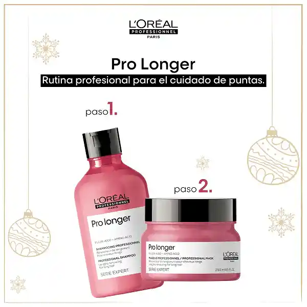 Pack Navidad Pro Longer Loreal Professionnel 2025 (shampoo 300ml + Mascarilla 250ml)