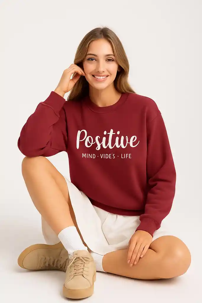 Buzo Tipo Hoodie “positive” – Mind · Vides · Life